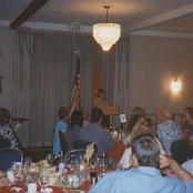 Giving my speech at the Purple Fox Squadron Dinner.