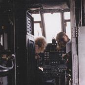 Jan Bartolina and me in the CH-46 cockpit.
