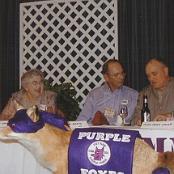 Swifty - the Purple Fox Mascot - and his purple balls!