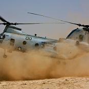 CH-46 helicopters from HMM-364 land at the assembly area for Task Force Mech to drop off U.S. Marines from 1st Marine Expeditionary Force (I MEF) on May 1, 2008. Task Force Mech, Ground Combat Element, Multi National Force - West is conducting operations along the northern boundary of Al Anbar Providence in support of Operation Defeat Al Qaeda in the North. (U.S. Marine Corps photograph by Cpl. Jason W. Fudge/Released)

FOUO