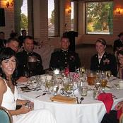 Capt Jennifer Harris and 1stLt Jared Landaker with other members of HMM-364. Photo courtesy of Joe and Laura Landaker. 