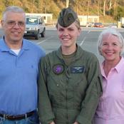 Capt Jennifer Harris with her aunt and uncle, Linda and Tony Macone. Photo courtesy of Tony and Linda Macone. 