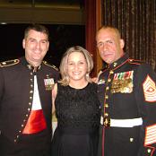 Me with LtCol Mark Schrecker and SgtMaj Rick Caisse at the Purple Fox Marine Corps Birthday Ball in 2008.
