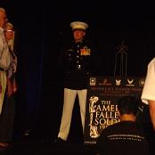 Tony and Linda Macone being presented with Jen's portrait.