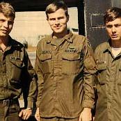 SP5 Lee Pierson, WO1 Jim Schueckler and SP4 Dave Lissow - December, 1969. Photo courtesy of Jim Schueckler.