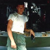 Sgt. Rich "Ski" Kiselewsky preparing a CH-46 for a mission - Summer, 1969. Photo courtesy of Rich Kiselewsky.