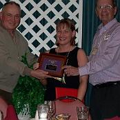 LtGen Michael Hough, Stephanie Hanson and Gene Brady with Gary Young's Wings - October, 2002.